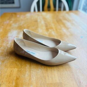 Jimmy Choo Nude Patent Leather Flats size 40.5 or 9-9.5 women’s